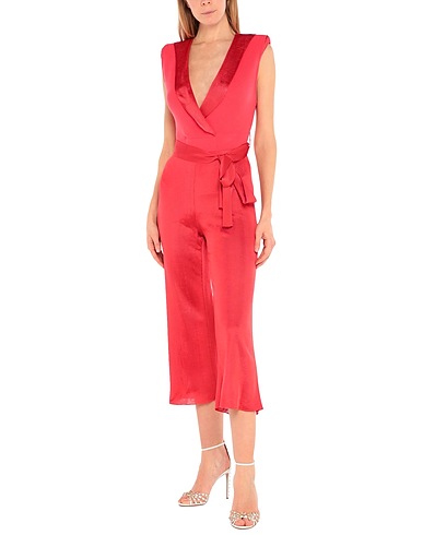 ELISABETTA FRANCHI Jumpsuits and Dungarees Red 100% Viscose, Acrylic, Polyester