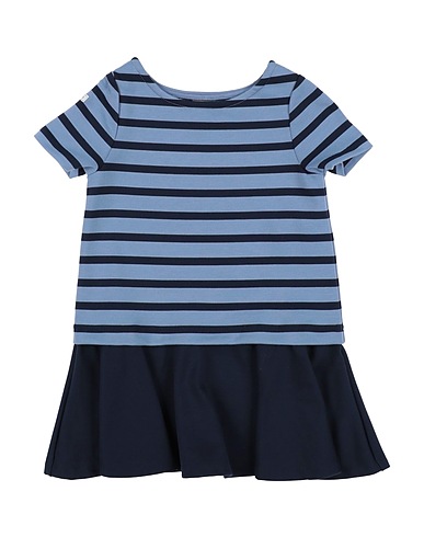 POLO RALPH LAUREN Dress Striped Stretch Ponte Dress
 Slate blue 69% Polyester, 29% Viscose, 2% Elastane