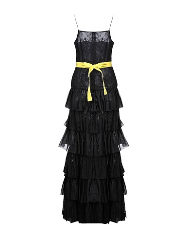 BROGNANO Long dress Black 60% Polyamide, 40% Cotton