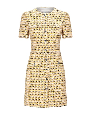 MAJE Short dress Yellow Cotton, Polyester, Viscose, Acrylic, Polyamide