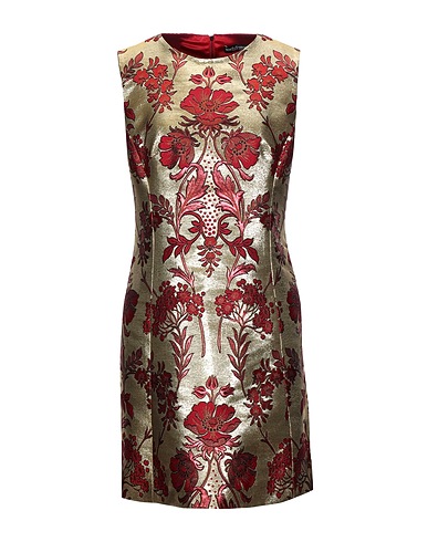 DOLCE&GABBANA Sheath dress Gold 46% Polyester, 42% Acetate, 7% Silk, 5% Metallic fiber