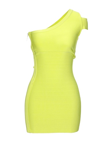 MARCIANO by GUESS One-shoulder dress Lime green 83% Rayon, 16% Nylon, 1% Elastane