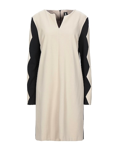 1-ONE Short dress Beige 69% Viscose, 25% Polyamide, 6% Elastane