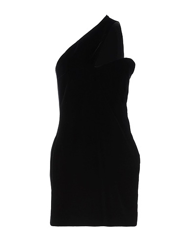 SAINT LAURENT One-shoulder dress Black 65% Viscose, 35% Cupro