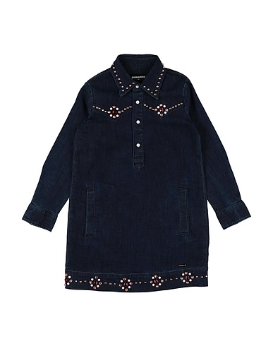 DSQUARED2 Denim dress Blue 80% Cotton, 18% Polyester, 2% Elastane, Acrylic