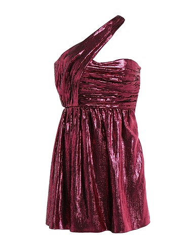 SAINT LAURENT One-shoulder dress Fuchsia 67% Viscose, 28% Acetate, 5% Metallic Polyester, Silk