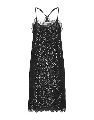 SEMICOUTURE Midi dress Black 98% Polyamide, 2% Elastane