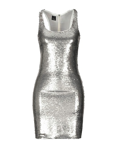 PINKO Elegant dress Silver 96% Viscose, 4% Elastane, PVC - Polyvinyl chloride