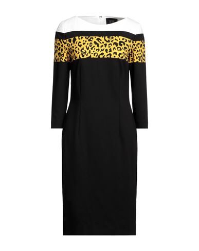 Shop Cavalli Class Woman Midi Dress Black Size 2 Viscose, Polyamide, Elastane