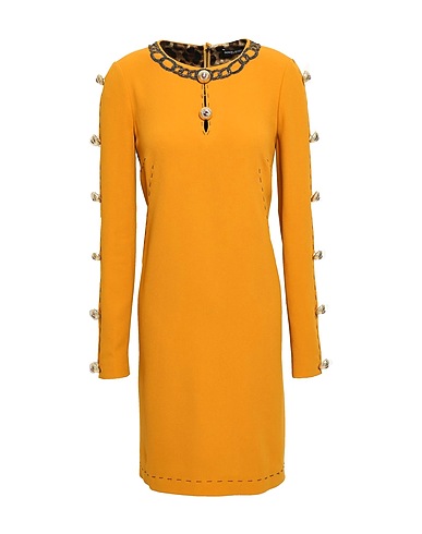 DOLCE&GABBANA Kurzes Kleid Ringelblume 51% Viskose, 46% Acetat, 3% Elastan, Messing, Seide