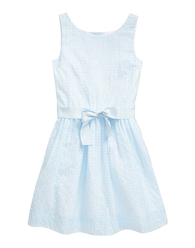 POLO RALPH LAUREN Dress Cotton Window Pane Dress Sky blue 60% Cotton, 40% Polyester