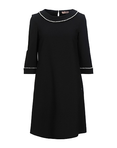 TWINSET Short dress Black 68% Viscose, 27% Polyamide, 5% Elastane, Polyester