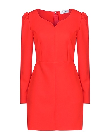MSGM Sheath dress Red 84% Polyester, 10% Viscose, 6% Elastane
