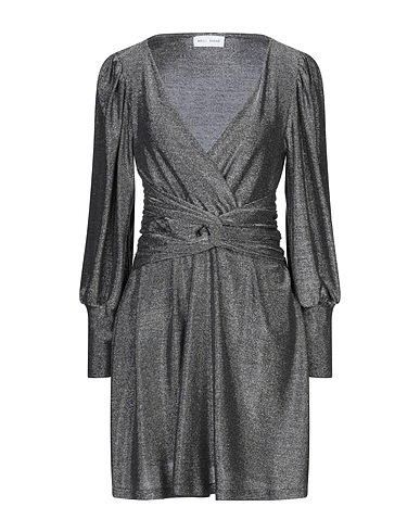 WEILI ZHENG Short dress Silver 95% Polyester, 5% Elastane