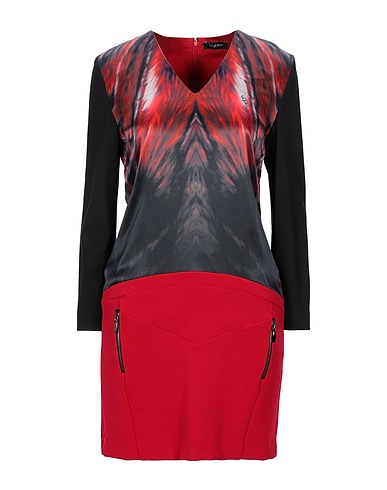BYBLOS Sheath dress Red 100% Silk, Viscose, Polyamide, Elastane