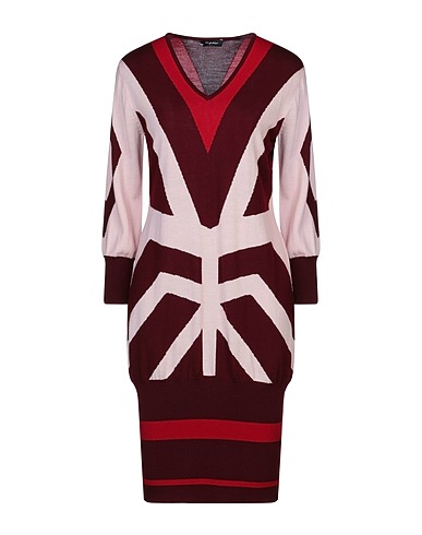 BYBLOS Midi dress Burgundy 100% Wool