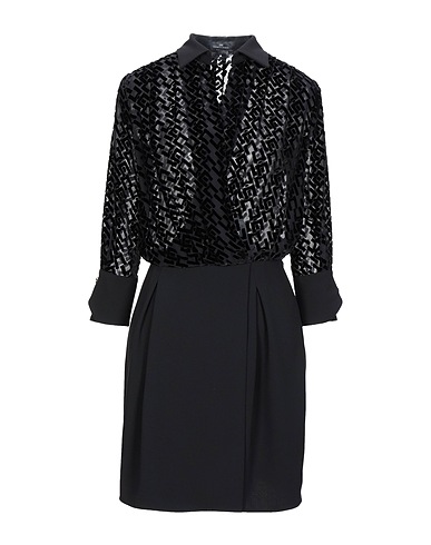 ELISABETTA FRANCHI Sheath dress Black 82% Viscose, 18% Silk