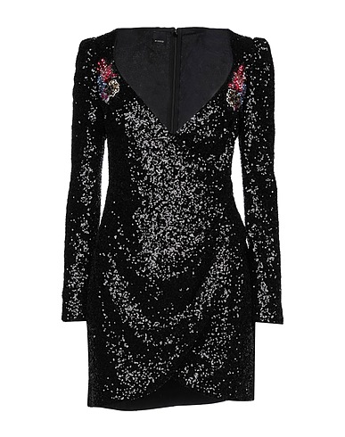 PINKO Sequin dress Black 100% Polyamide, Polyethylene
