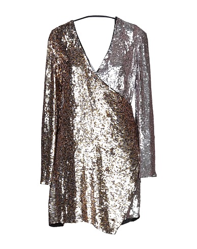 PINKO Sequin dress Gold 100% Viscose, Acrylic