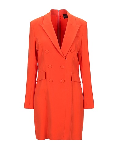ATOS LOMBARDINI Shirt dress Orange 51% Viscose, 46% Acetate, 3% Elastane