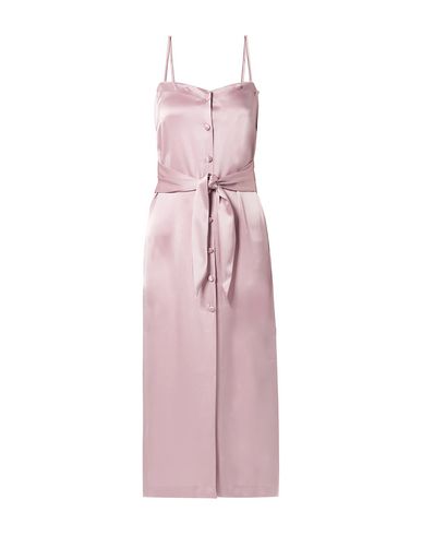 lilac satin midi dress