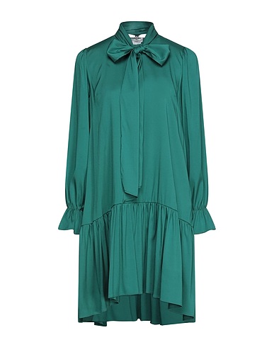 BALLANTYNE Short dress Green 94% Silk, 6% Elastane