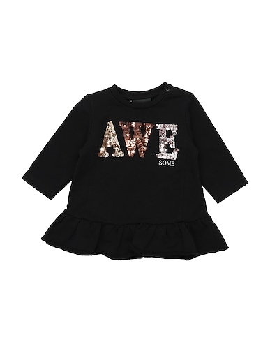 PLEASE Vestido para bebé  Black 95% Cotton, 5% Elastane