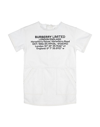BURBERRY Vestito Bianco 100% Cotone