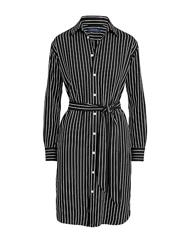 POLO RALPH LAUREN Robe chemise STRIPED BELTED SHIRTDRESS
 Noir 92% Polyester, 8% Viscose