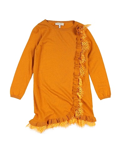 TWINSET Vestito Giallo ocra 37% Viscosa, 30% Cotone, 18% Poliammide, 10% Lana, 5% Cachemire