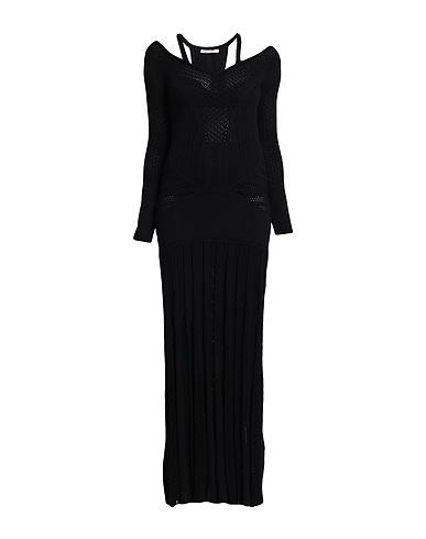 ROBERTO CAVALLI Vestido largo Negro 63% Viscosa, 18% Poliamida, 18% Lana, 1% Poliéster