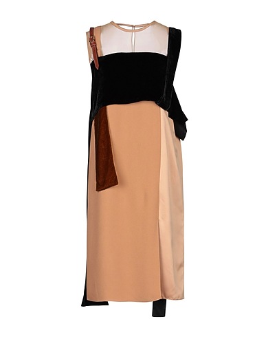 BURBERRY Elegant dress Camel 100% Silk, Viscose, Calfskin
