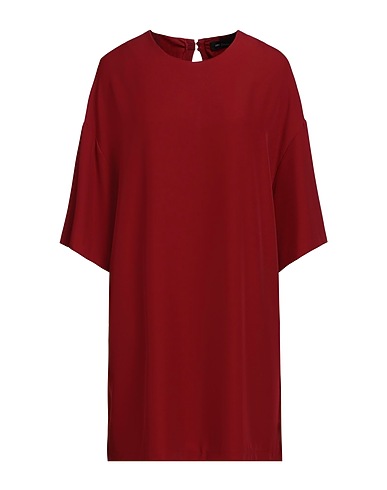 OTTOD'AME Short dress Burgundy 97% Polyester, 3% Elastane