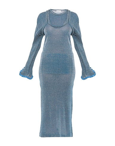 CHLOÉ Long dress Slate blue 67% Silk, 33% Polyester, Polyamide