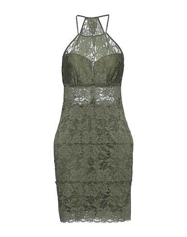 GUESS Sheath dress Military green 90% Polyamide, 10% Elastane