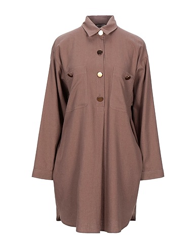 ALYSI Shirt dress Khaki 85% Cotton, 15% Wool