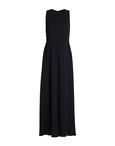 LES COPAINS Long dress Black 97% Viscose, 3% Elastane, Silk