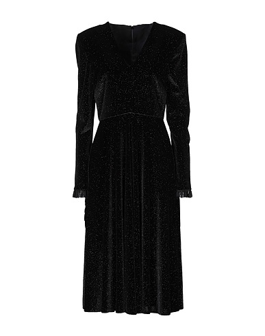PHILOSOPHY di LORENZO SERAFINI Midi-Kleid Schwarz 90% Polyester, 10% Elastan