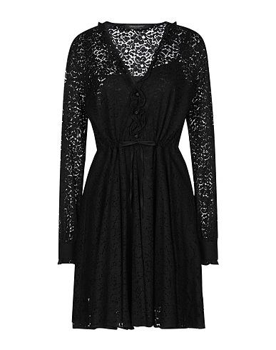 MESSAGERIE Short dress Black 80% Viscose, 20% Nylon