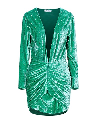 THE ATTICO Short dress Green 69% Viscose, 28% Polyamide, 3% Elastane, Polyester
