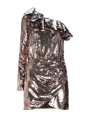 AMEN Robe à paillettes Bronze Polyester, Viscose, Polyamide, Élasthanne