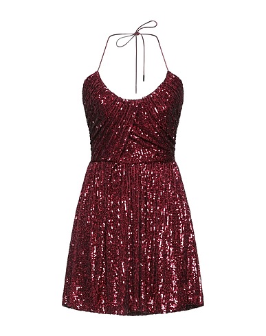 SAINT LAURENT Sequin dress Burgundy 94% Polyamide, 6% Elastane, Polyester