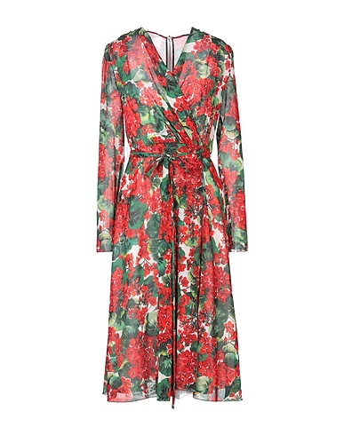 DOLCE&GABBANA Midi dress Green 93% Silk, 7% Elastane