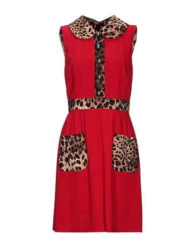DOLCE&GABBANA Shirt dress Red 36% Viscose, 32% Acetate, 30% Wool, 2% Elastane