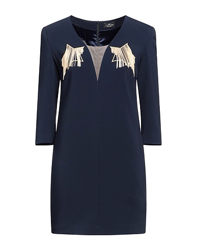 ELISABETTA FRANCHI Tubino Blu notte 66% Viscosa, 32% Acetato, 2% Elastan, Poliammide, Metallo