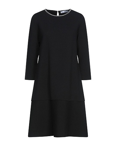 FABIANA FILIPPI Short dress Black 75% Merino Wool, 15% Silk, 10% Cashmere, Ecobrass