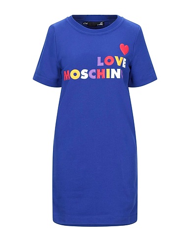 LOVE MOSCHINO Kurzes Kleid Blau 100% Baumwolle, Elastan