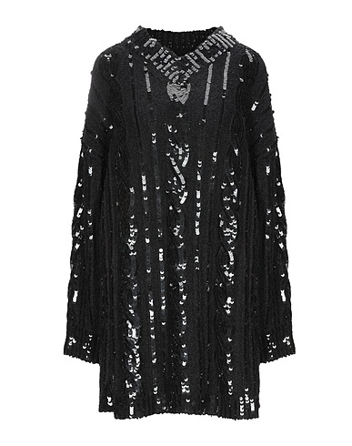 MOSCHINO Sequin dress Black 40% Acrylic, 36% Alpaca wool, 15% Wool, 9% Polyamide, PVC - Polyvinyl chloride