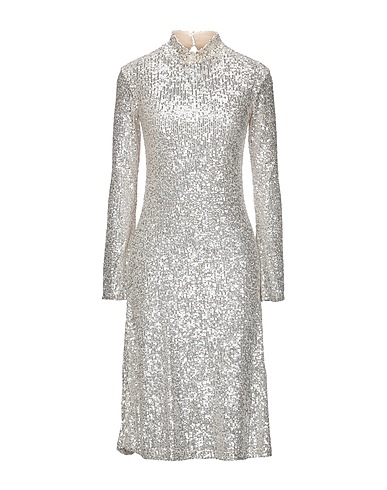 L' AUTRE CHOSE Midi dress Silver 100% Polyester