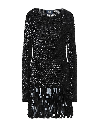CAVALLI CLASS Short dress Black 50% Acrylic, 50% Wool